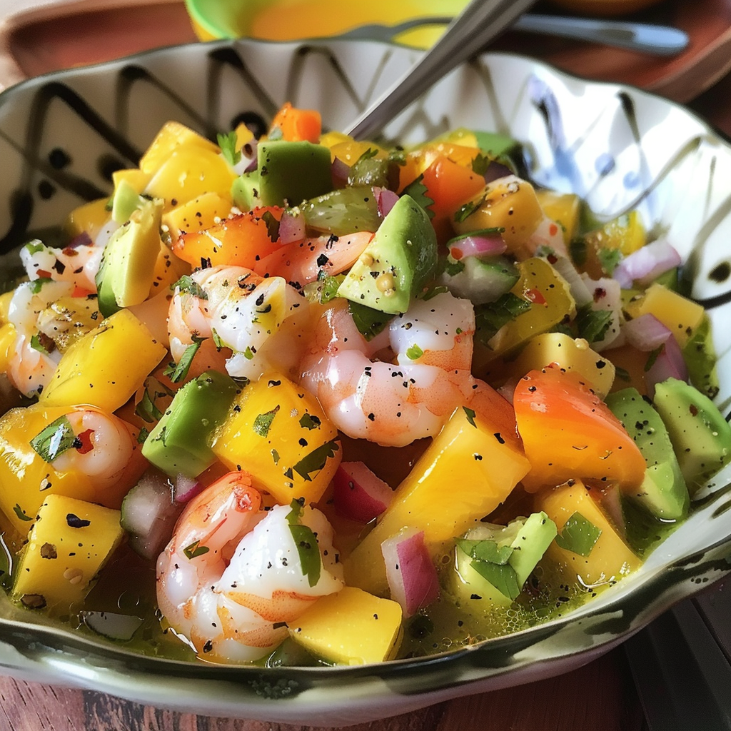 Ceviche de Crevettes Mangue et Avocat