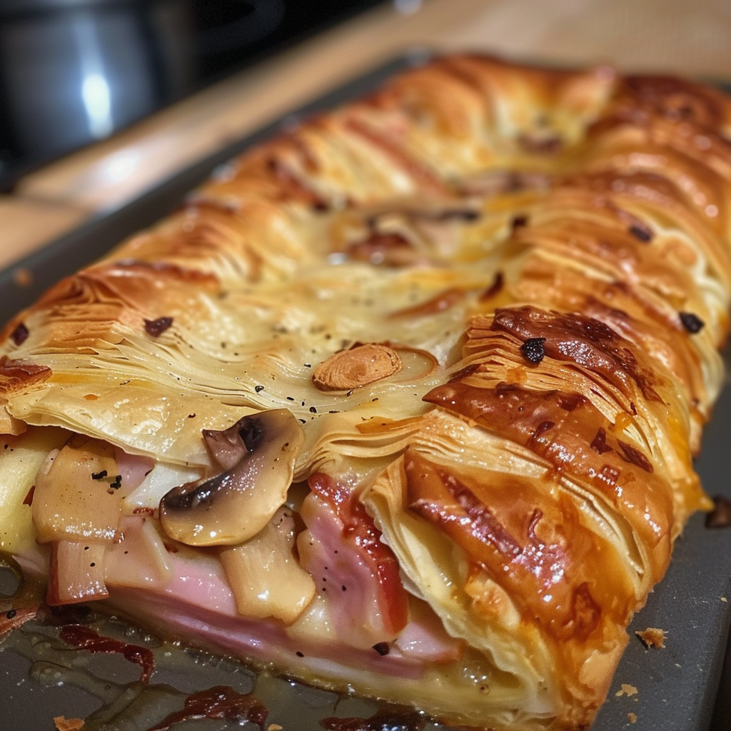 Feuilleté aux Champignons et Jambon 