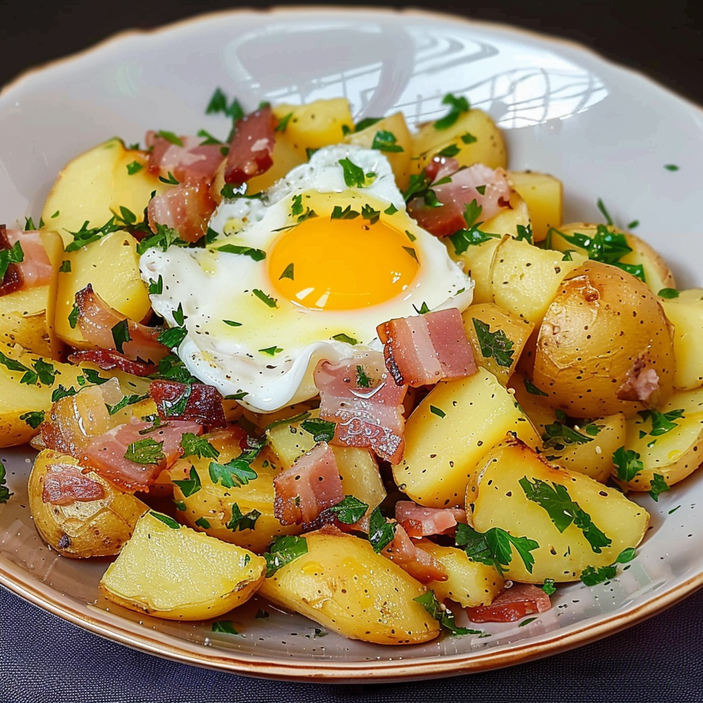 Salade Pommes de Terre Lardons Œufs 