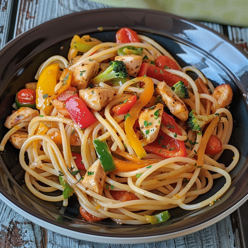 Spaghetti Poulet Légumes 