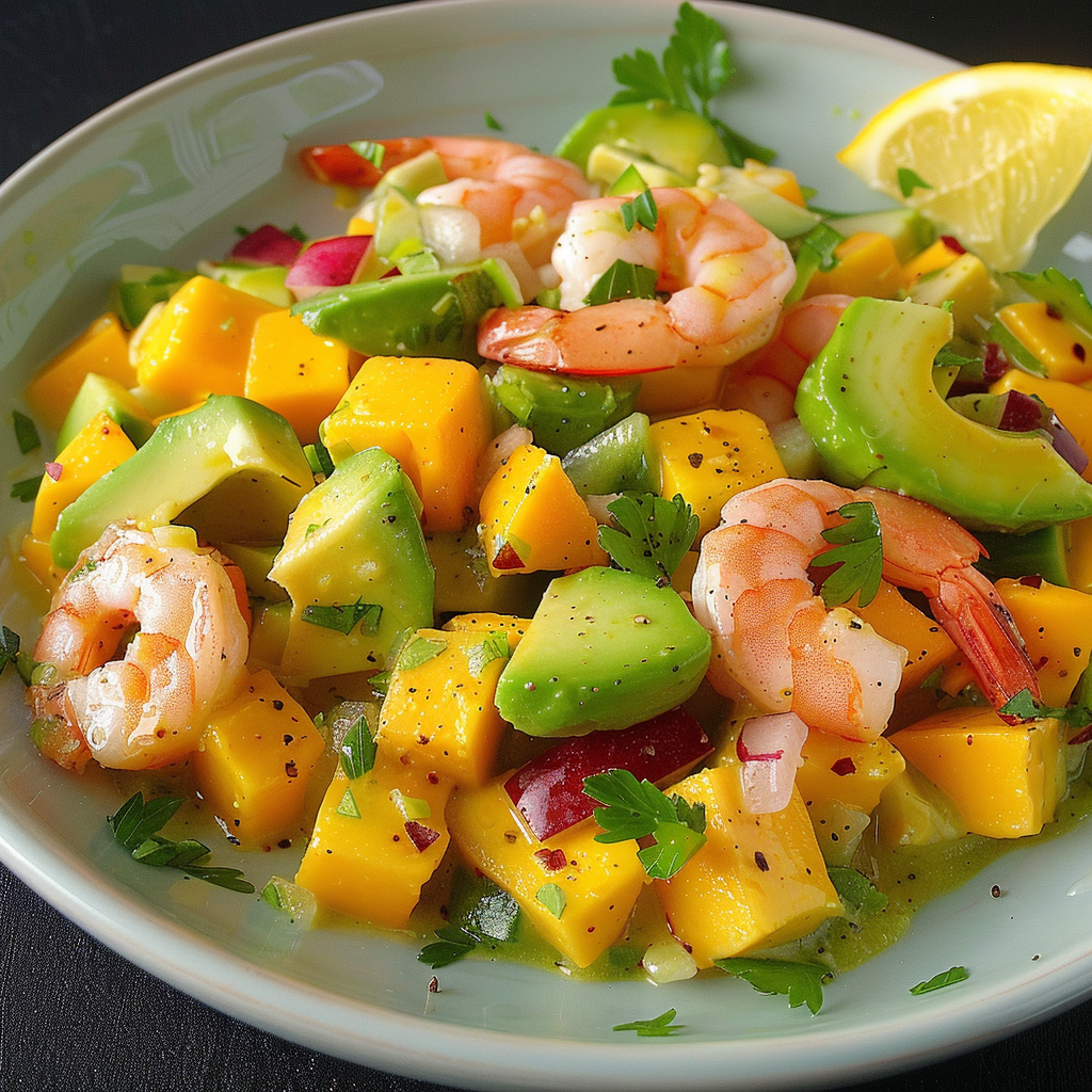 Salade Avocat Mangue Crevettes