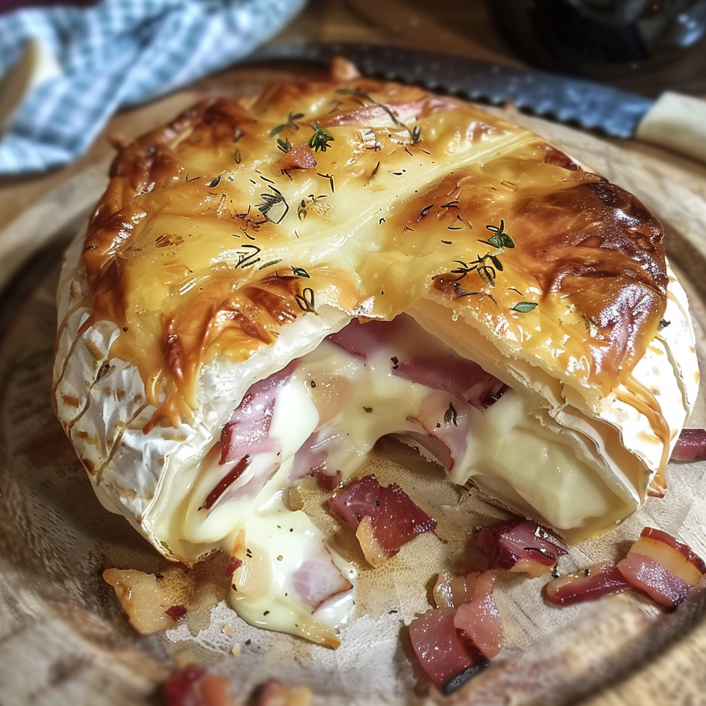 feuilleté au Camembert et lardons