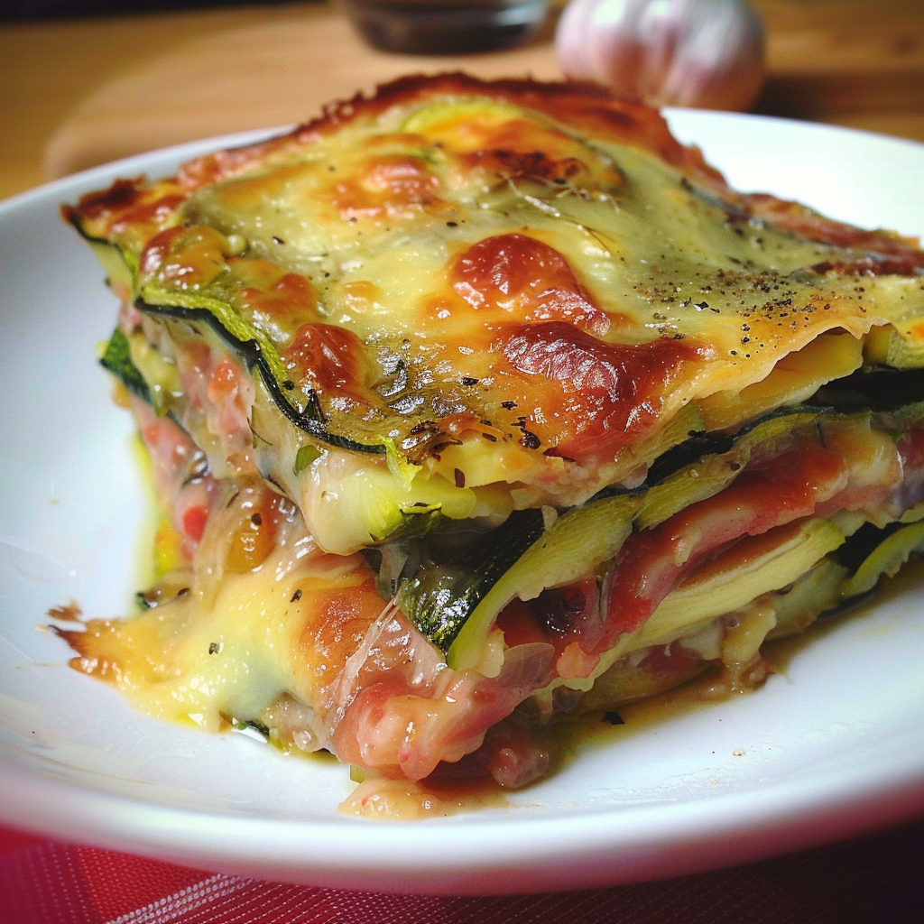 Lasagnes de Courgettes au Jambon et Tomates Cerises 