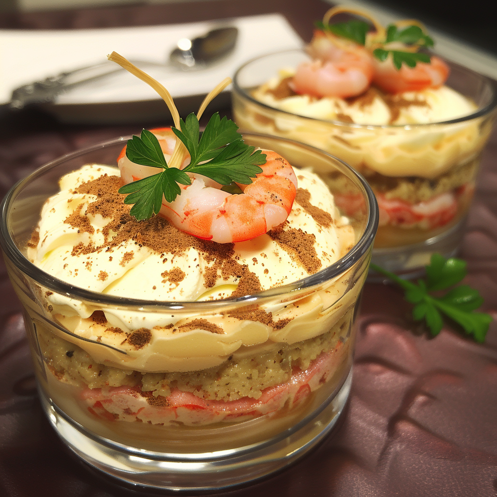 Tiramisu aux crevettes roses à tomber par terre 