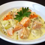 Blanquette de Saumon avec Poireaux et Carottes