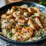 Riz à l'Ail et au Parmesan avec Poulet