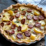 Irrésistible Quiche Campagnarde aux Saucisses Fumées et Pommes de Terre